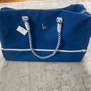 Nautical Blue Canvas Tote with Rope Handles